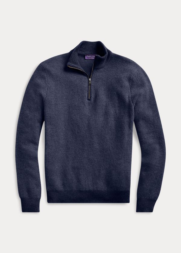 Men's Ralph Lauren Cashmere Quarter-Zip Sweater | 157893GJR